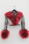 WINDOWSEN Embroidered short faux fur jacket 24C005BZ